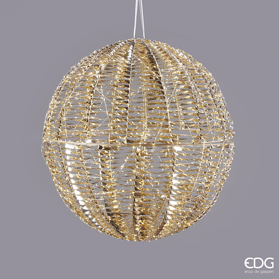 EDG Enzo De Gasperi Decoro Natale Stripes Sfera 960 MicroLed D 50 Cm IP 44 Oro