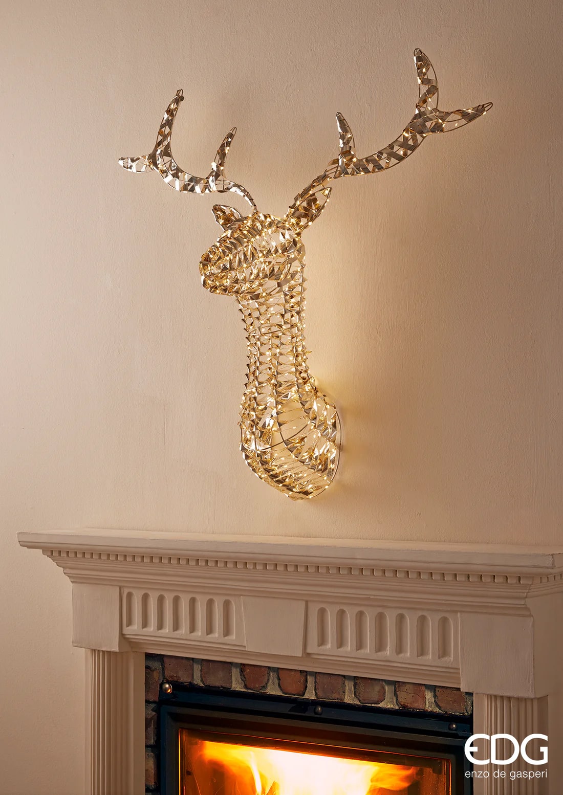 EDG Enzo De Gasperi Decoro Natale Renna Stripes 300 MicroLed H 75 Cm IP 44 Gold