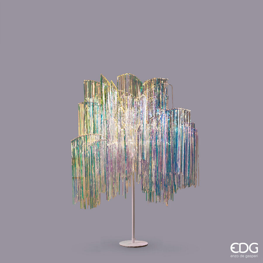 EDG Enzo De Gasperi Albero di Natale Led Frange 600 Microled H 150 Cm D 90 Cm Natural