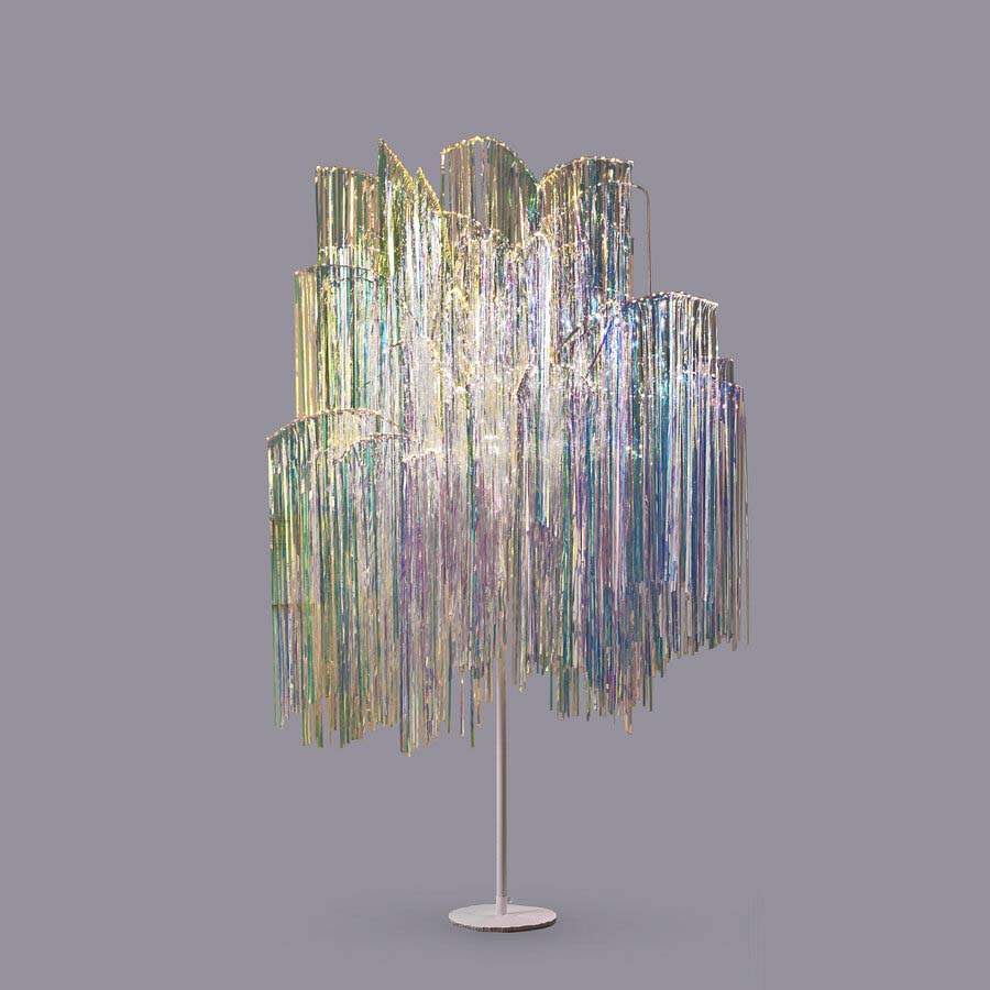 EDG Enzo De Gasperi Albero di Natale Led Frange 960 Microled H 180 Cm D 140 Cm Natural