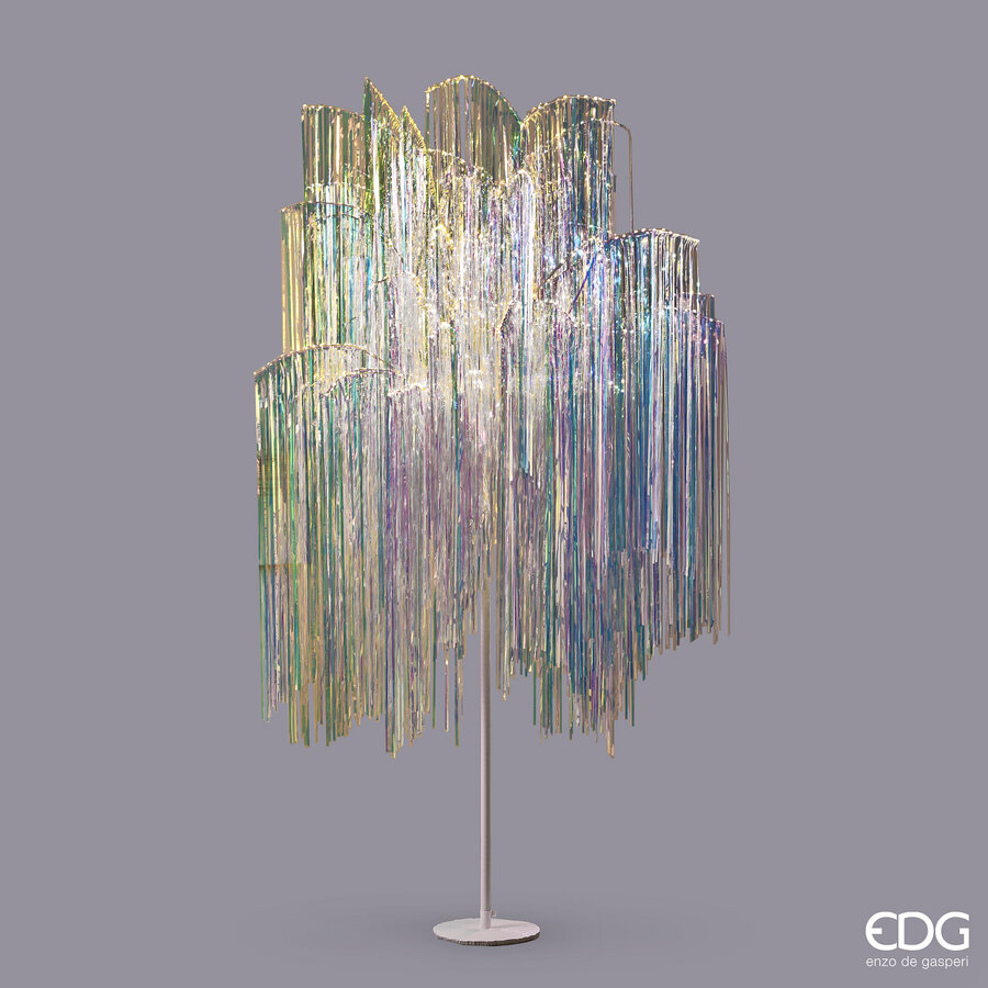 EDG Enzo De Gasperi Albero di Natale Led Frange 1.500 Microled H 250 Cm D 160 Cm Natural