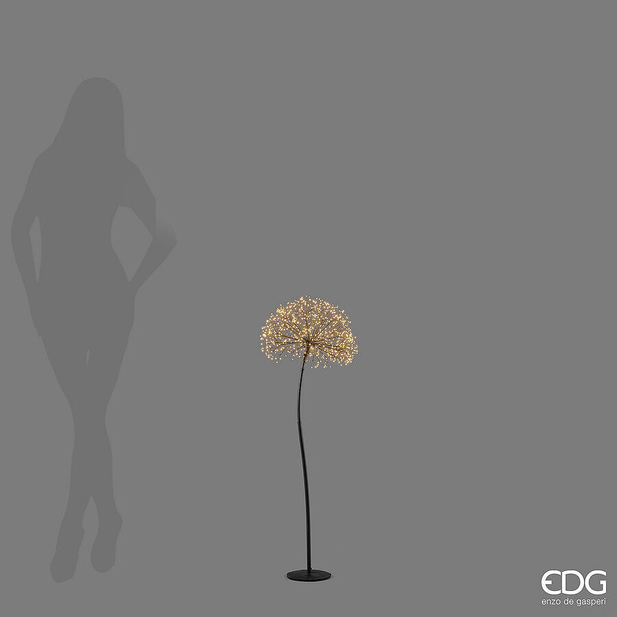EDG Enzo De Gasperi Decoro Tarassaco Rich Nero 240 MicroLED H90 Ø20 cm IP44 – Decorazione Natalizia Luminosa