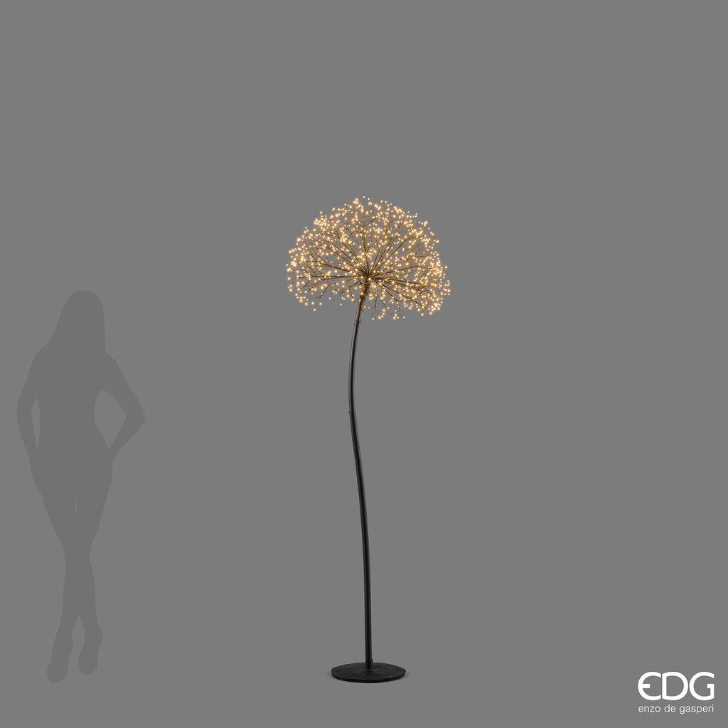 EDG Enzo De Gasperi Decoro Tarassaco Rich Nero 1200 MicroLED H210 Ø60 cm IP44 – Decorazione Natalizia Luminosa