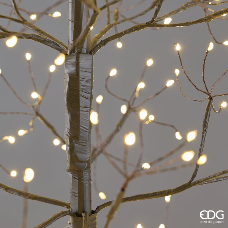 EDG Enzo De Gasperi Albero di Natale Faggio Slim 528 LED H120 cm Nero IP44 – Albero Natalizio Luminoso