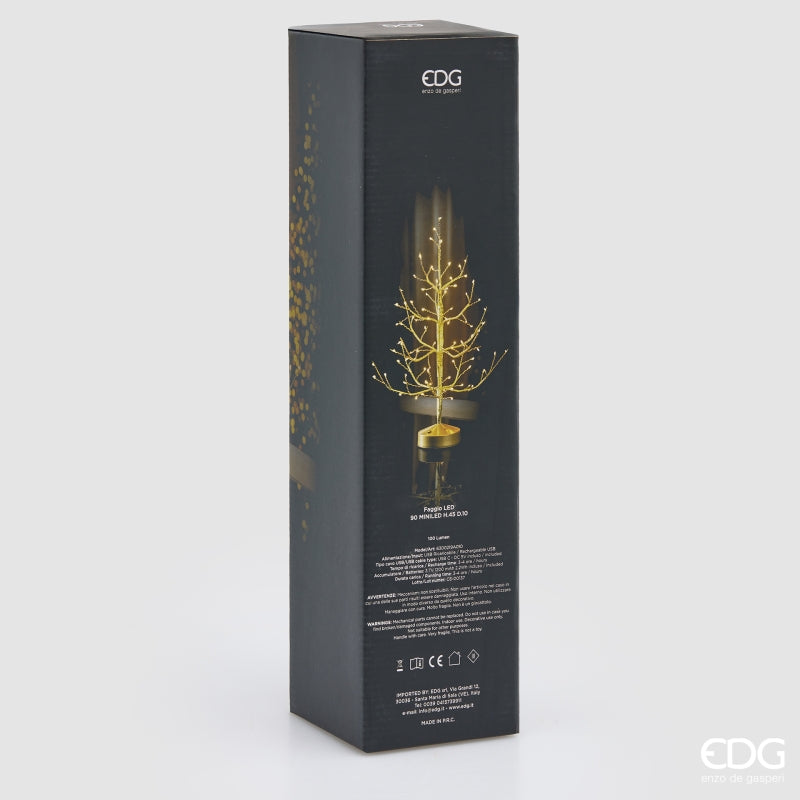 EDG Enzo De Gasperi Albero di Natale Faggio 90 MiniLED H45 cm Oro – Albero Natalizio Luminoso