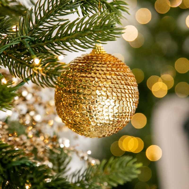 EDG Enzo De Gasperi Addobbo Natale Palla Squame D10 Cm Gold