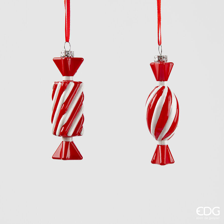 EDG Enzo De Gasperi Addobbo Natale Candy H 10,5 Cm L 3 Cm L 3 Cm Bianco Rosso 1 Pz