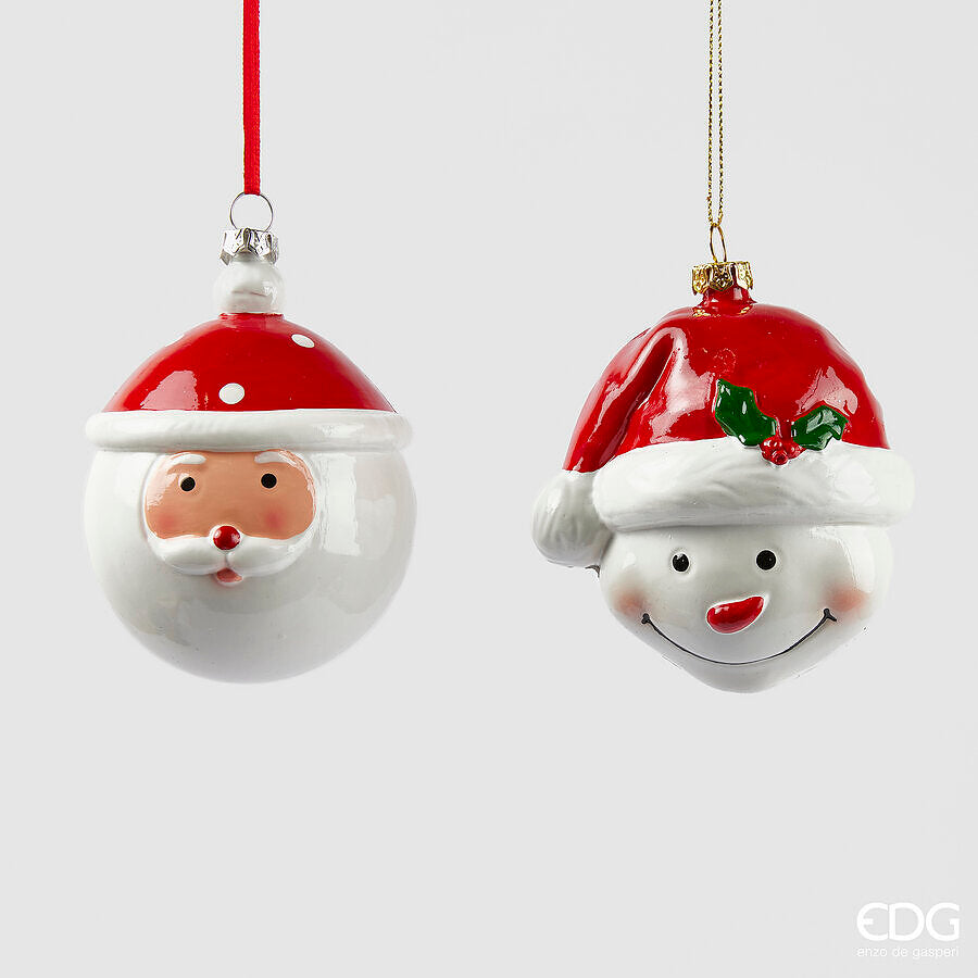 EDG Enzo De Gasperi Addobbo Natale Babbo UomoNeve D 10 Cm Bianco Rosso 1 Pz