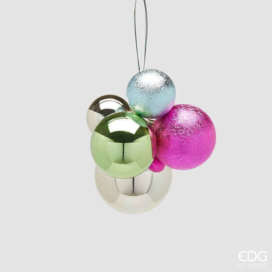 EDG Enzo De Gasperi Addobbo di Natale Grappolo 5 Pz Groove Mix - Modello 2