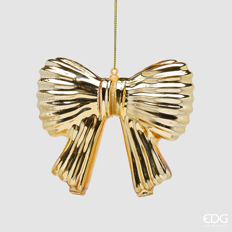 EDG Enzo De Gasperi Fiocco Natalizio da Appendere H11x13 cm Oro – Addobbo per Albero di Natale