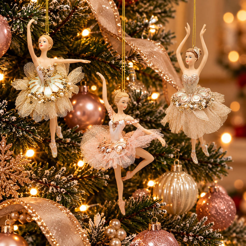 EDG Enzo De Gasperi Addobbo Ballerina Pink Mix H17 cm – 1 Pezzo Assortito Decorazione di Natale
