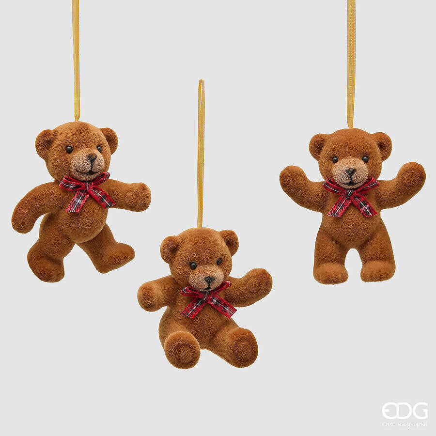 EDG Enzo De Gasperi Addobbo Orso Brown H9,5 cm – 1 Pezzo Assortito Decorazione di Natale