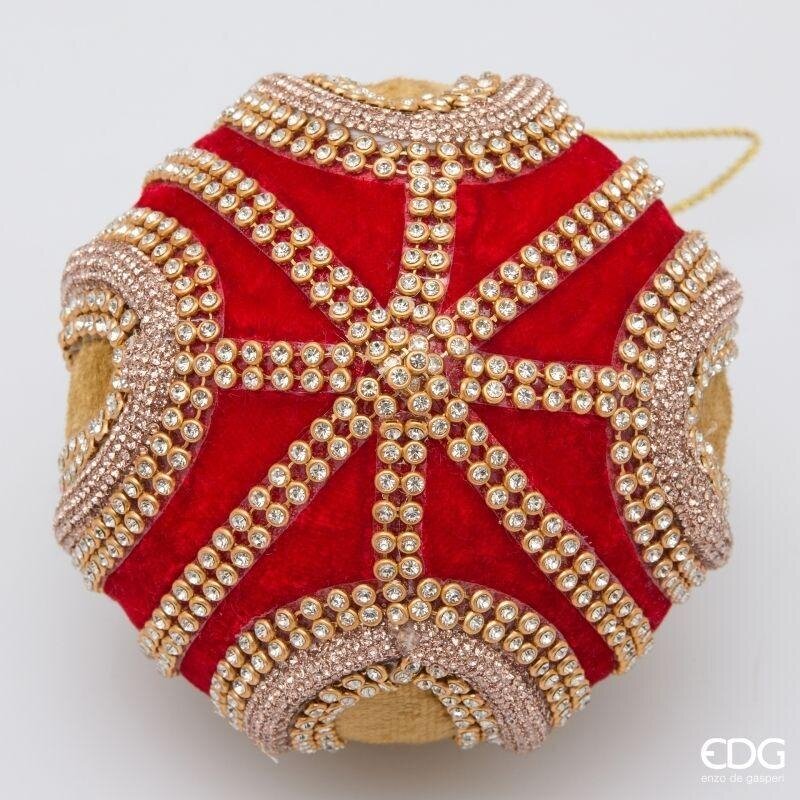 EDG Enzo De Gasperi Pallina di Natale Red Gold Ø10 cm – Addobbo Natalizio