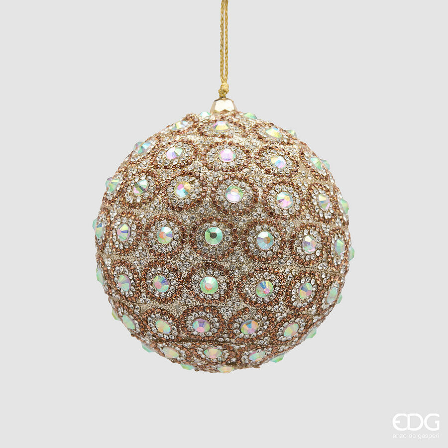 EDG Enzo De Gasperi Addobbo Pallina di Natale Top Jewel Silver Gold Ø10 cm – Decorazione Natalizia