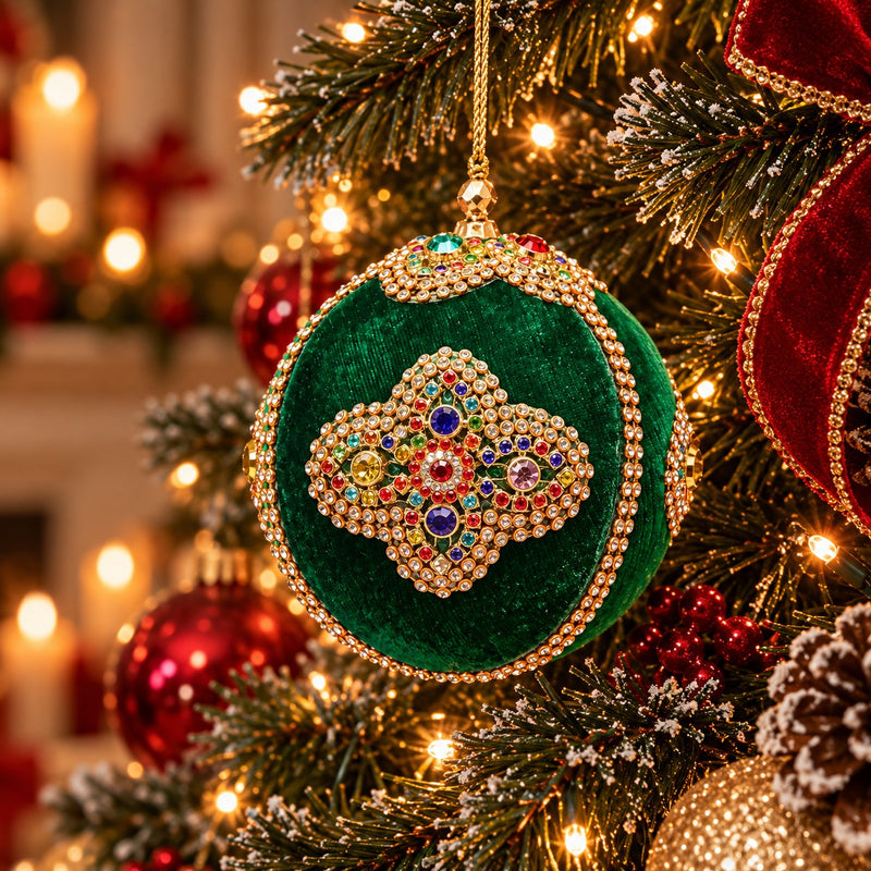 EDG Enzo De Gasperi Addobbo di Natale Palla Gemme Green Mix Ø10 cm – Decorazione Natalizia