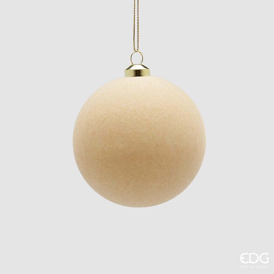 EDG Enzo De Gasperi Palline di Natale Velluto Cream Ø8 cm – Set 8 Pezzi