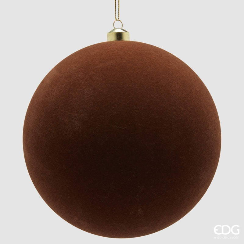 EDG Enzo De Gasperi Palle di Natale in Velluto Brown Mix Ø20 cm – Set 3 Pezzi