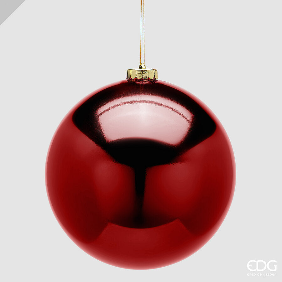 EDG Enzo De Gasperi Pallina di Natale Lucida Burgundy Ø15 cm – Addobbo Natalizio