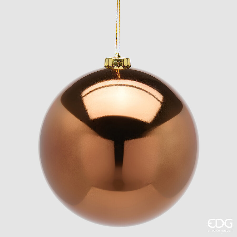 EDG Enzo De Gasperi Palla di Natale Lucida Marrone Ø15 cm – Addobbo Natalizio