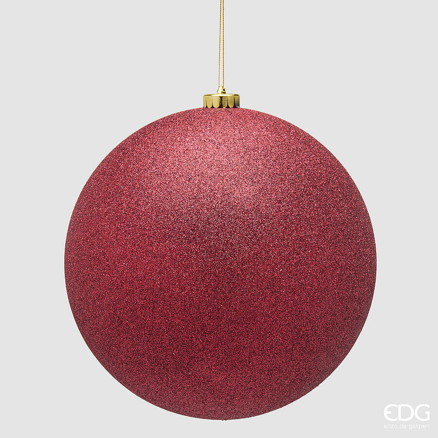 EDG Enzo De Gasperi Palla di Natale Glitter Burgundy Ø20 cm – Addobbo Natalizio