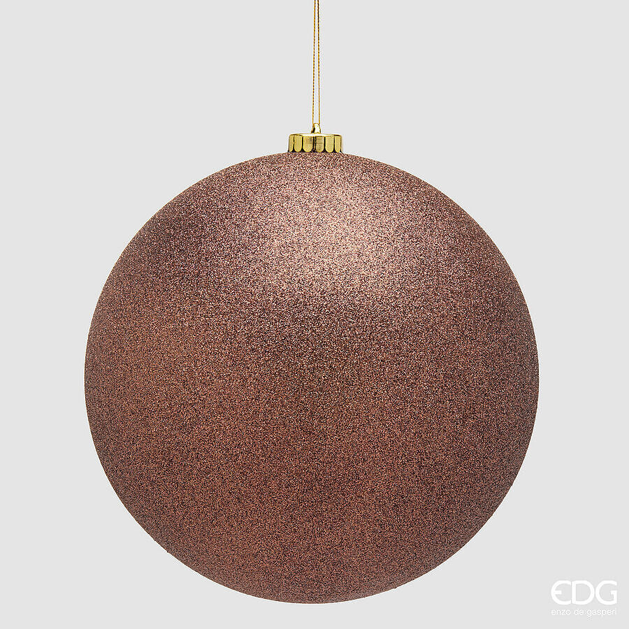 EDG Enzo De Gasperi Palla di Natale Glitter Marrone Ø20 cm – Addobbo Natalizio