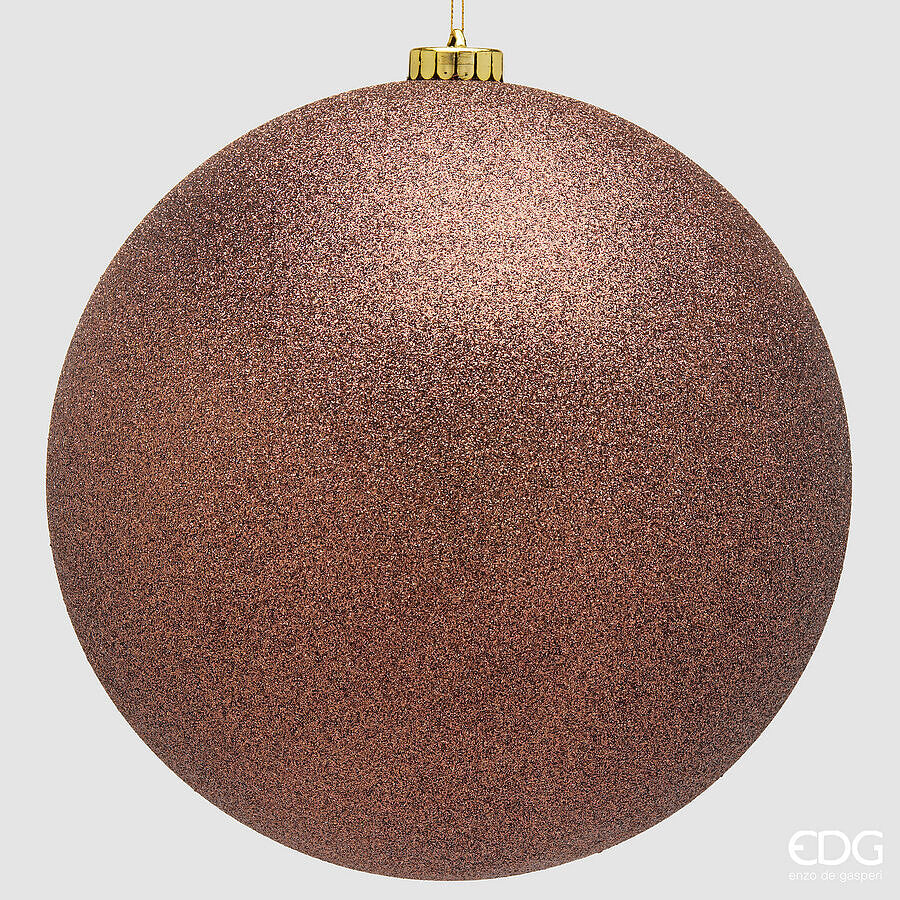 EDG Enzo De Gasperi Palla di Natale Glitter Marrone Ø25 cm – Addobbo Natalizio