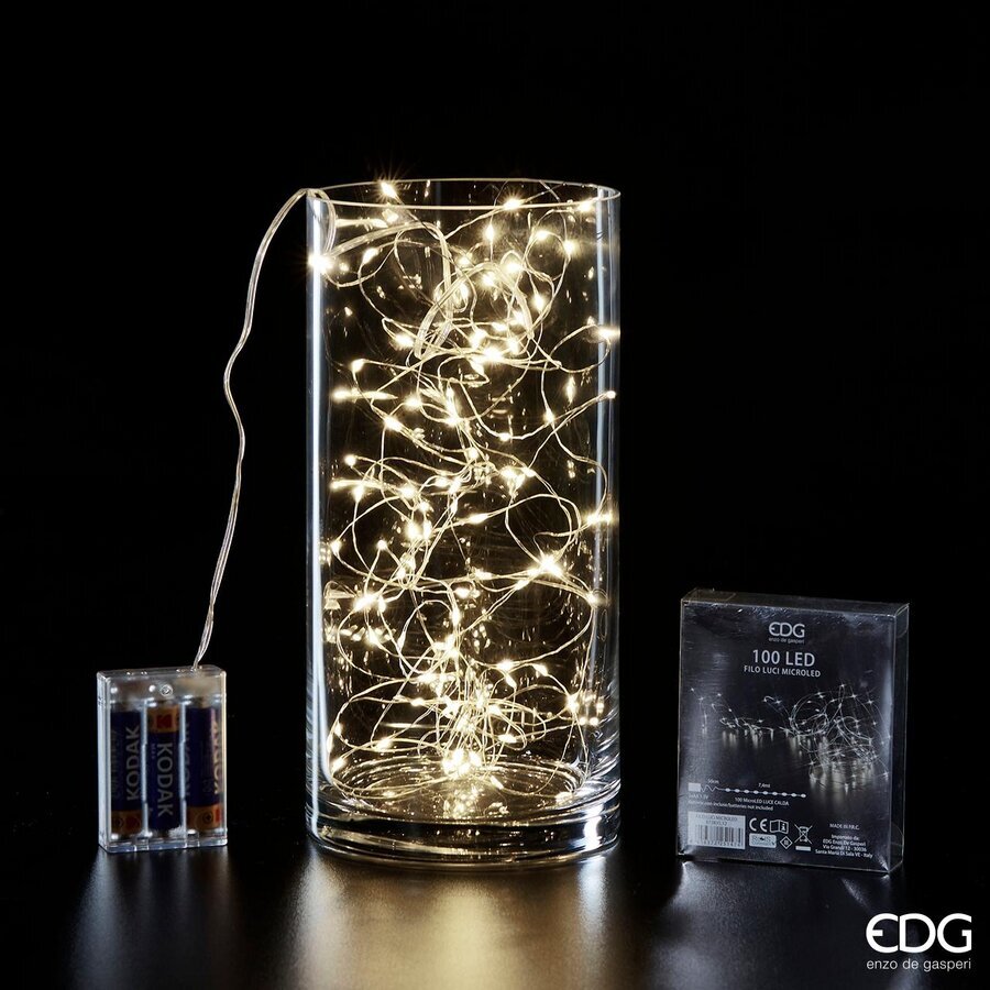 EDG Enzo De Gasperi Luci Natale MicroLed X 100 7,4 + 5 Mt Ivory