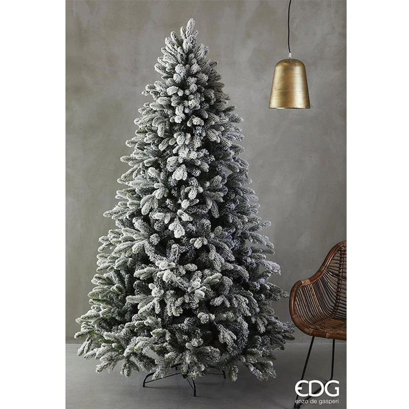 EDG Enzo De Gasperi Albero di Natale Pino Merano Innevato H270 D163 (2386TIPS) White Green - OFFERTA ULTIMO PEZZO