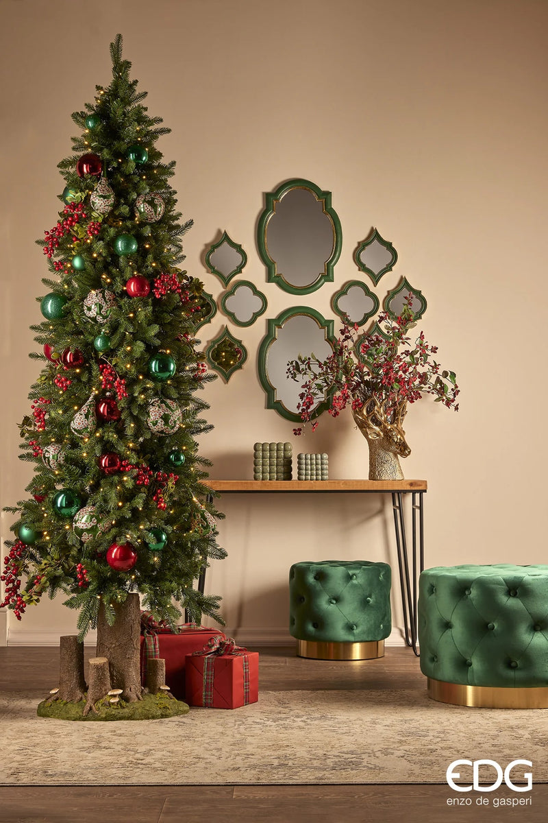 EDG Enzo De Gasperi Albero di Natale Pino Slim Verde H 210 Cm D 81 Cm 480 MiniLed