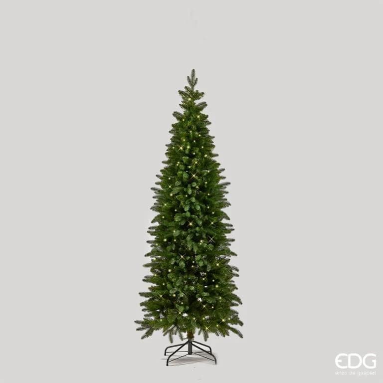 EDG Enzo De Gasperi Albero di Natale Pino Slim Verde H 210 Cm D 81 Cm 480 MiniLed