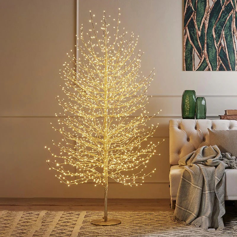 EDG Enzo De Gasperi Faggio Natale con Base 2.000 Led H 180 Cm D 90 Cm Gold