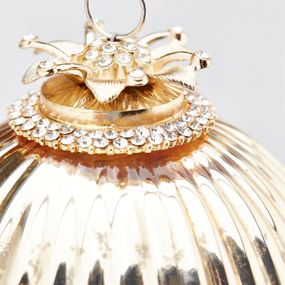 EDG Enzo De Gasperi Palla Natale Vetro Gioiello Righe D 10 Cm Gold 1 Pz