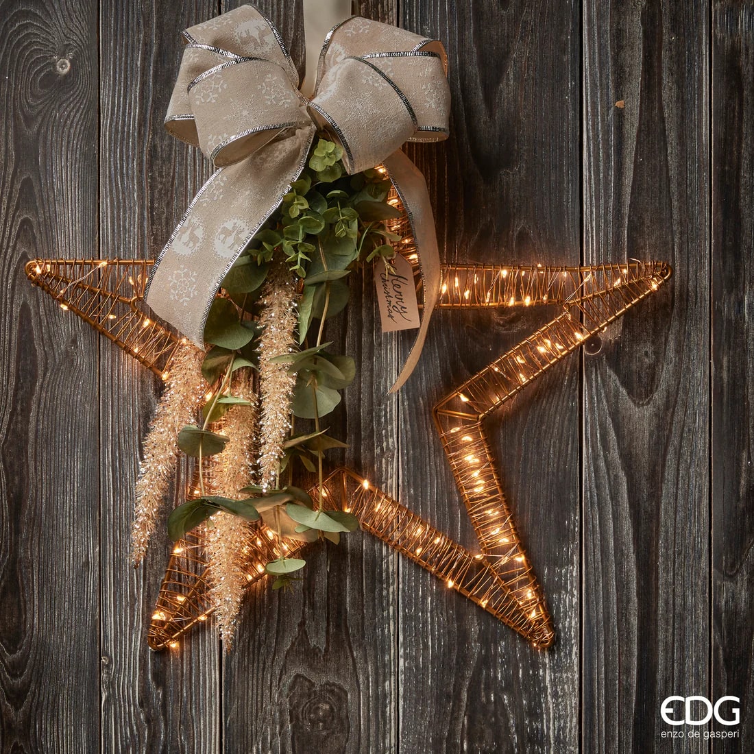 EDG Enzo De Gasperi Stella Natale Microled Flat D 40 x 120 Cm Intermittente Ivory