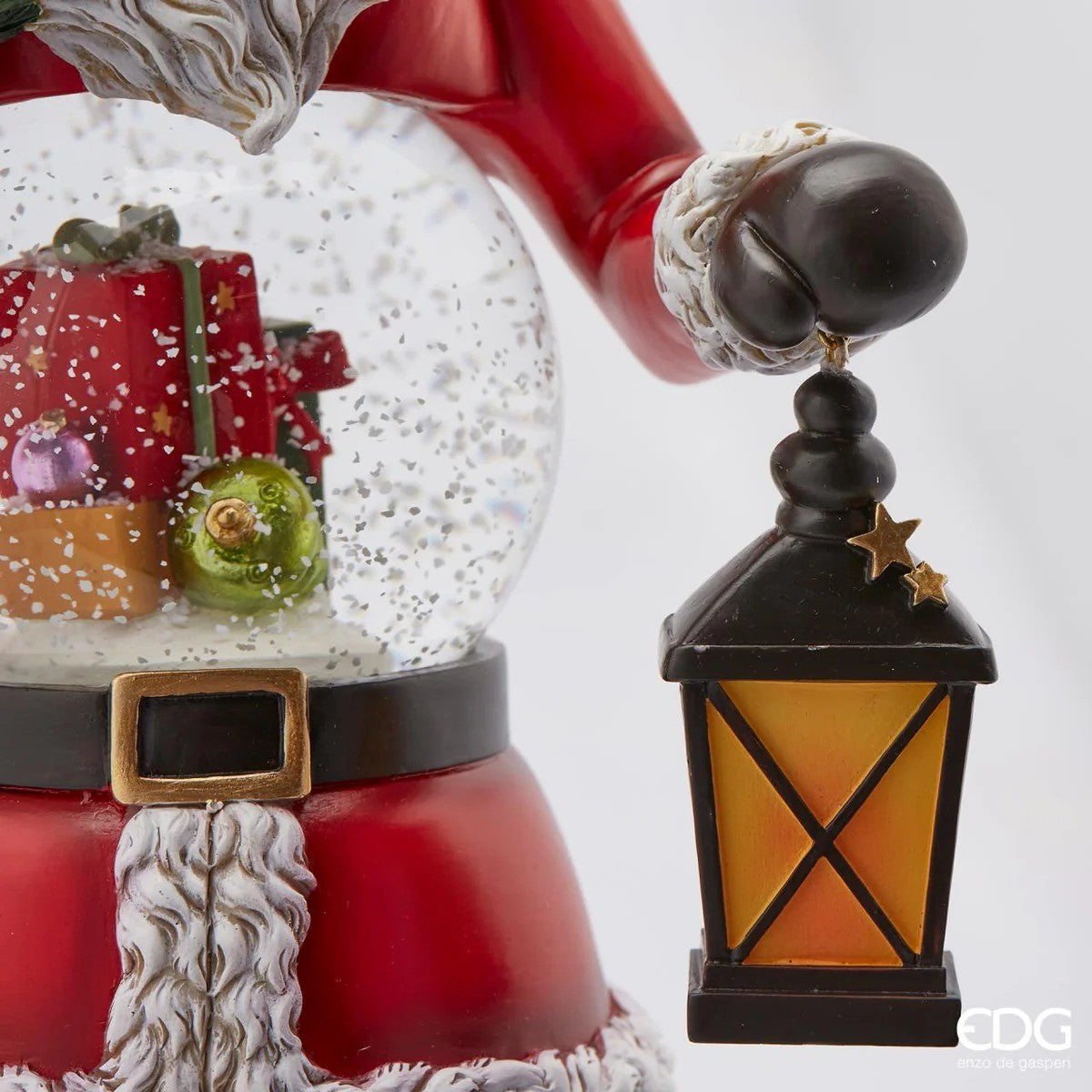 EDG Enzo De Gasperi Sferacqua Santa Claus Lantern with Led H 50 Cm D 13 Cm Green Red