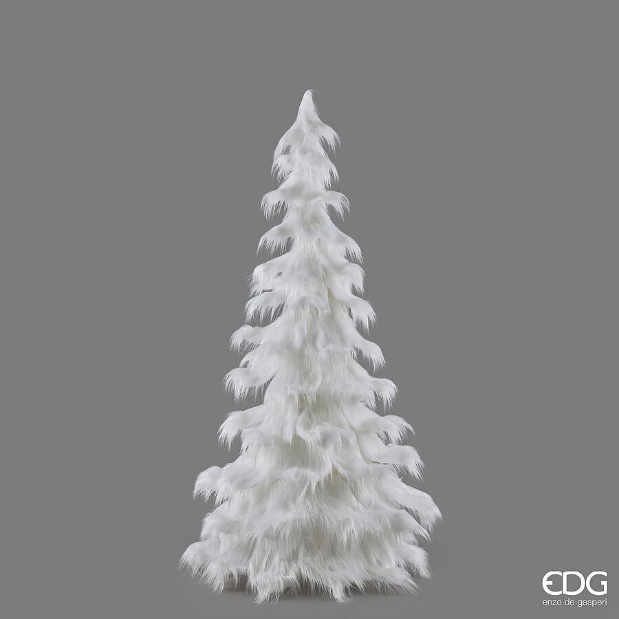 EDG Enzo De Gasperi Pino Furry Bianco H210 Ø100 cm – Albero di Natale