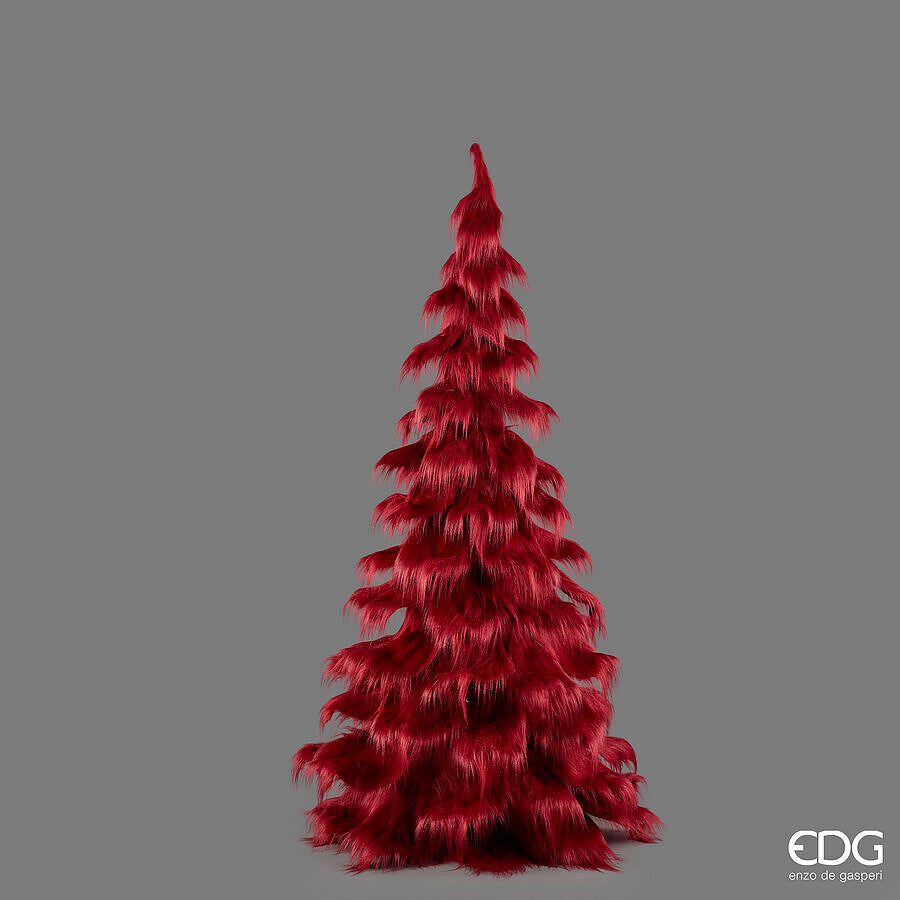 EDG Enzo De Gasperi Pino Furry Burgundy H210 Ø100 cm – Albero di Natale Decorativo