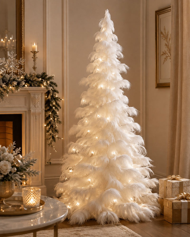 EDG Enzo De Gasperi Pino Natalizio Furry H250 Ø125 cm Bianco – Albero di Natale