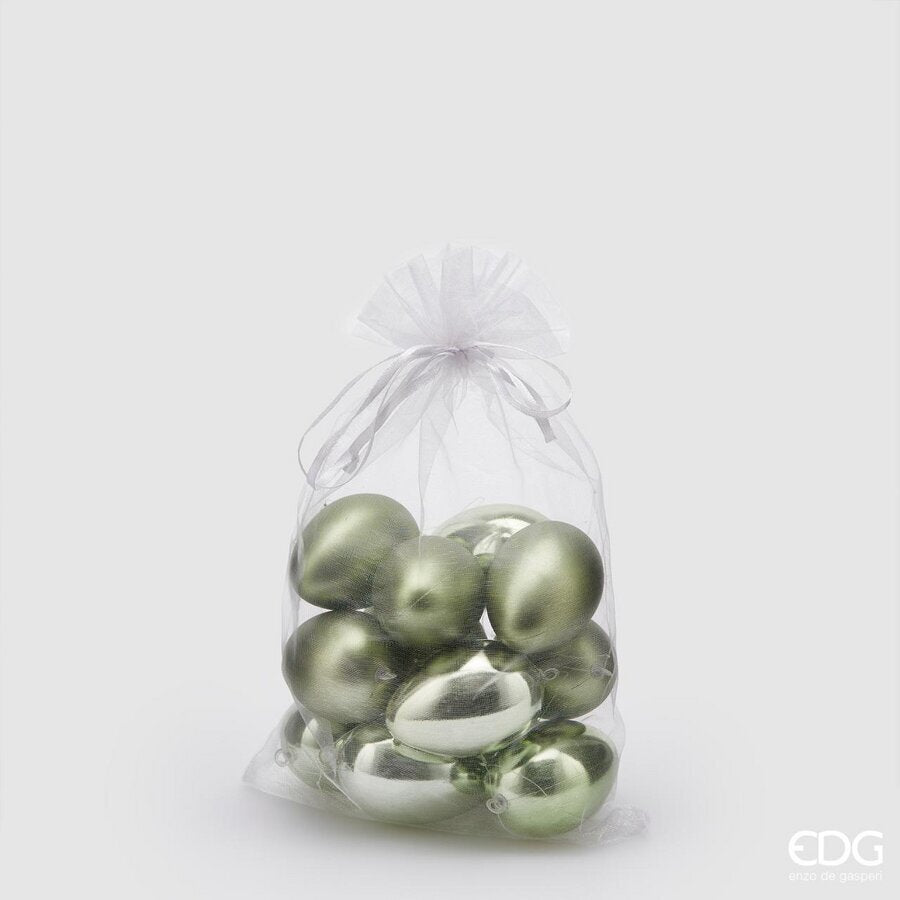 edg enzo de gasperi edg enzo de gasperi decorazione uovo chioccia opaco lucido cf 12 pz h 6 cm light green ean 8059824244765