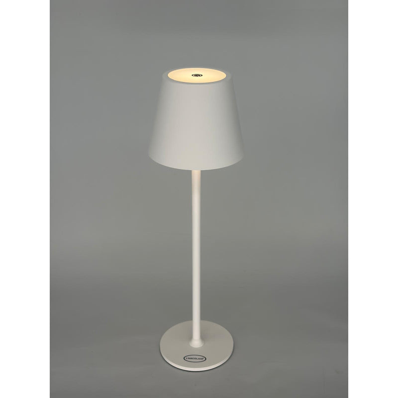 L'Arcolaio Lampada LED Touch Ricaricabile H 38 Cm 10 x 10 Cm IP54 Round Pro Bianco