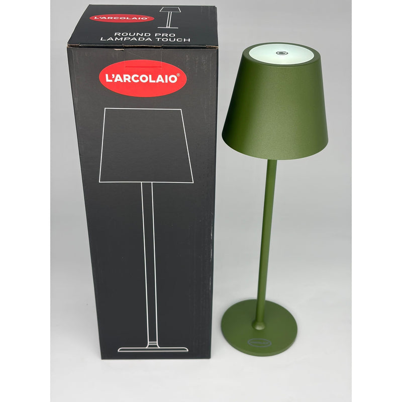 L'Arcolaio Lampada LED Touch Ricaricabile H 38 Cm 10 x 10 Cm IP54 Round Pro Oliva