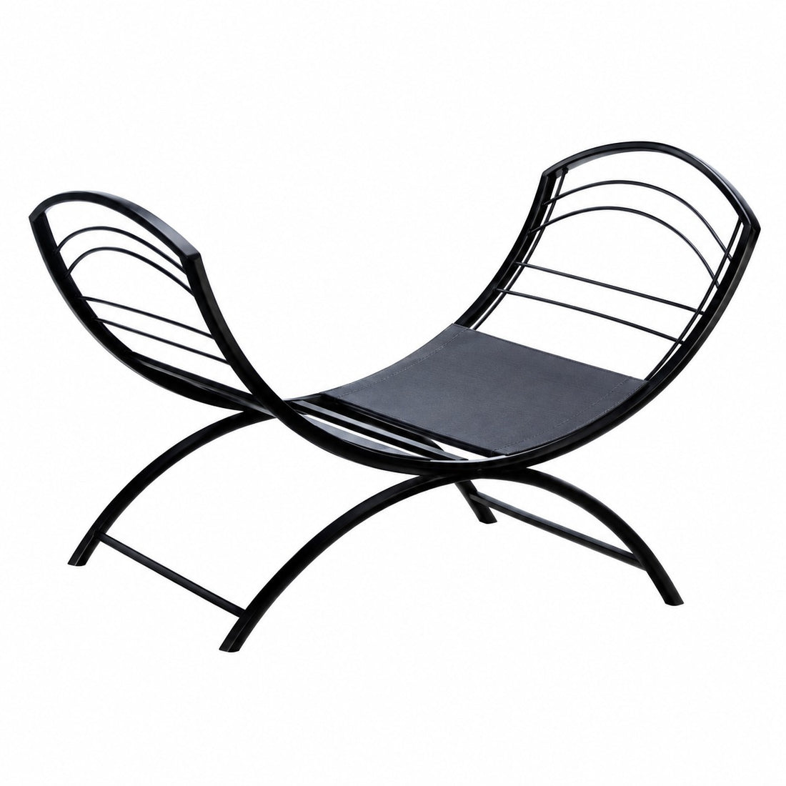 Ad Trend Portalegna in Ferro Nero 48x33,5xH35 cm – Cesto Portalegna Moderno per Camino e Stufa