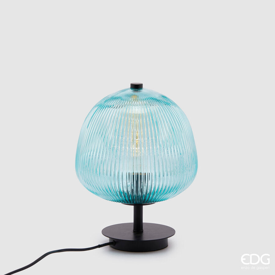 edg enzo de gasperi edg enzo de gasperi lampada da tavolo bombato h 34 cm d 25 cm turquoise ean 8059824331038