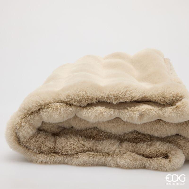 EDG Enzo De Gasperi Coperta Furry Ivory 152x127 cm – Idea Regalo Natale