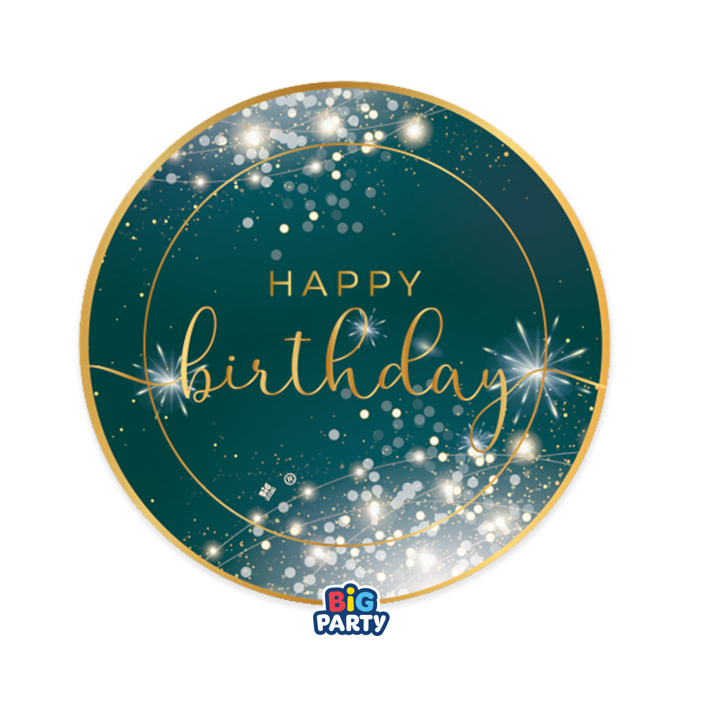 big party big party piatti carta happy birthday glamour d 18 cm cf 6 pz ean 8020834766158