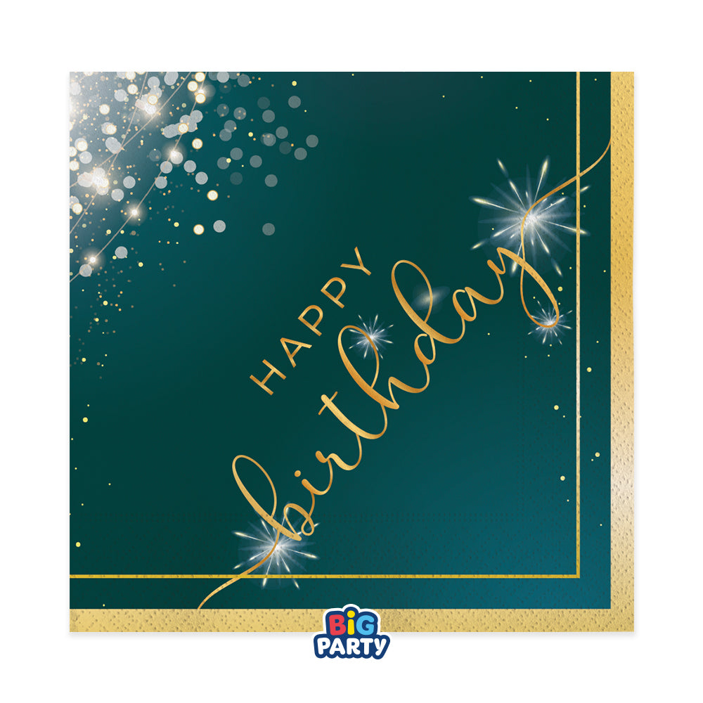 big party big party tovaglioli carta happy birthday glamour 33 x 33 cm cf 16 pz ean 8020834766172