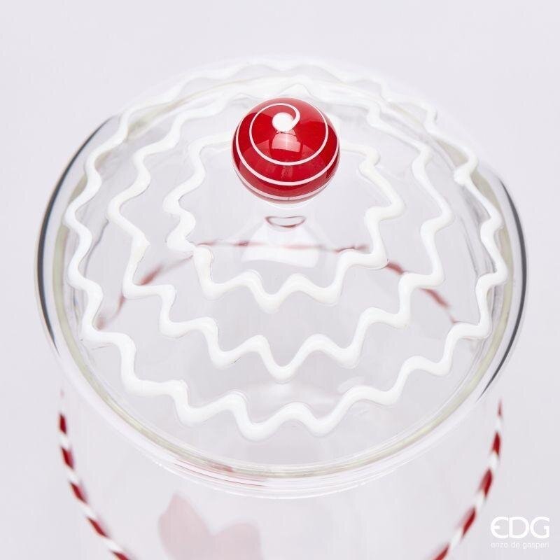 EDG Enzo De Gasperi Contenitore Cilindro con Fiocco Rosso H22 Ø10 cm – Decorazione Natalizia