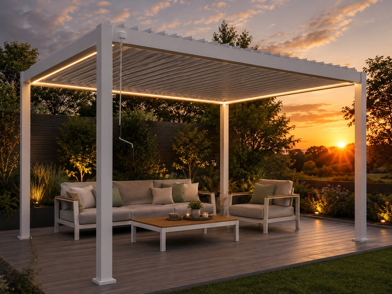 L'Arcolaio Luci LED in Silicone 8x8 mm per Pergola Bioclimatica Dimmer 4x4 m