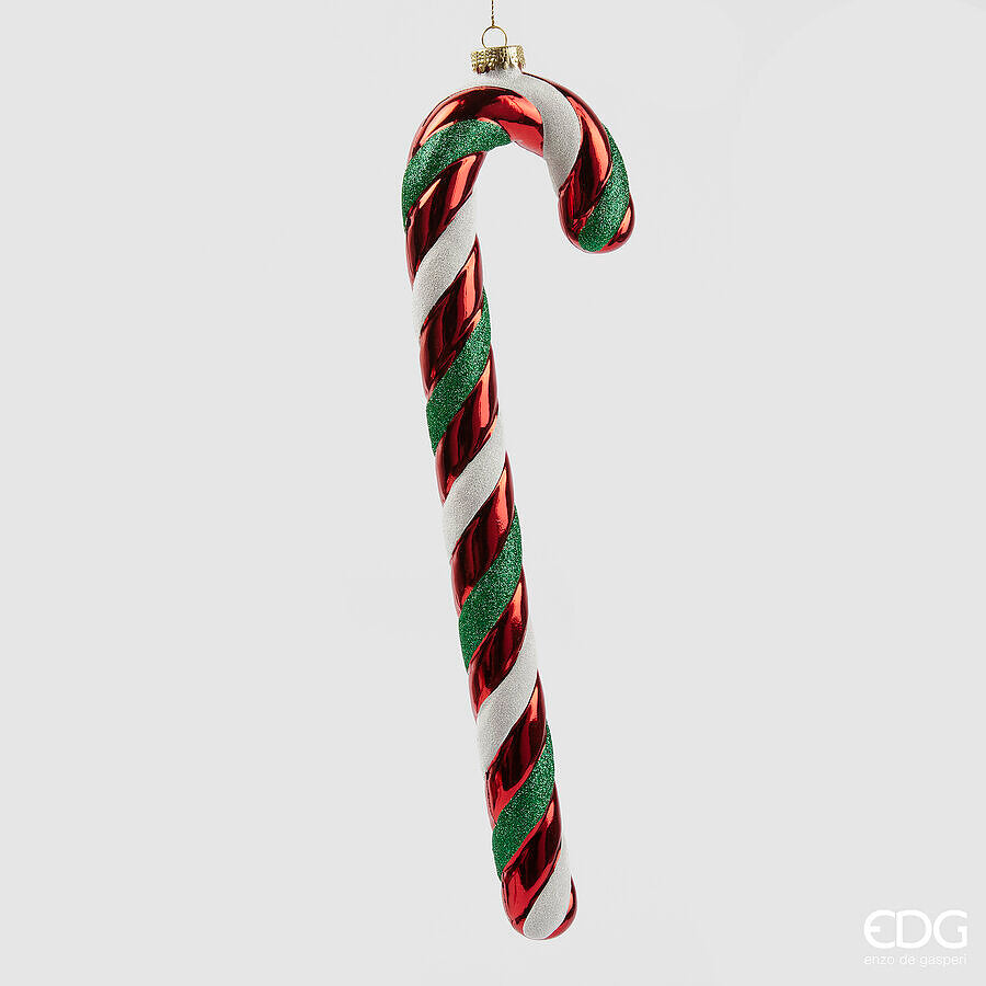 EDG Enzo De Gasperi Decoro Natale Candycane da Appendere H 39 Cm Green Red