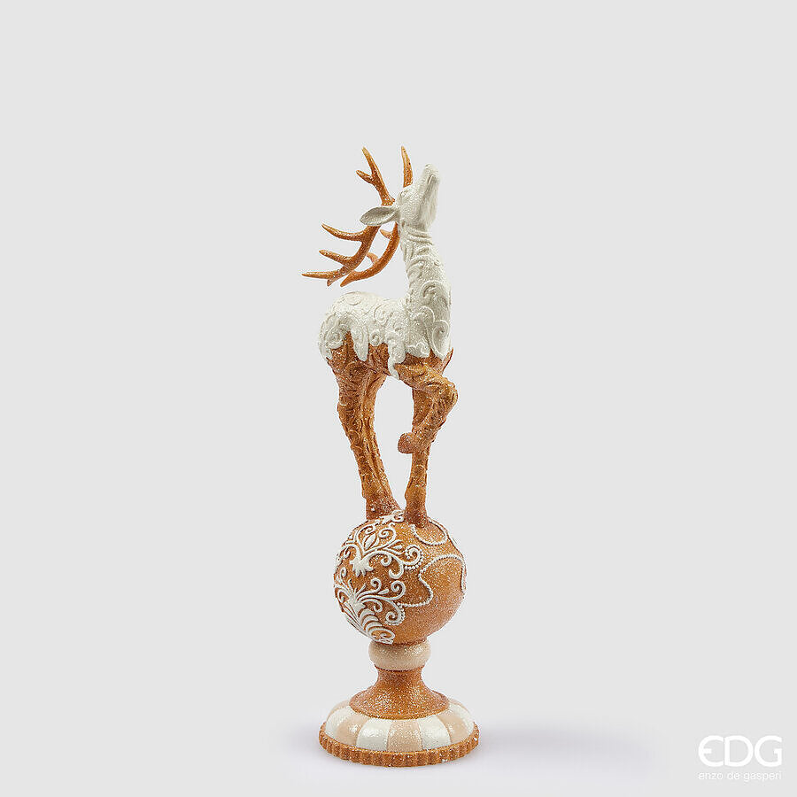 EDG Enzo De Gasperi Decoro Natale Renna Marzapane H 38 Cm Hazelnut