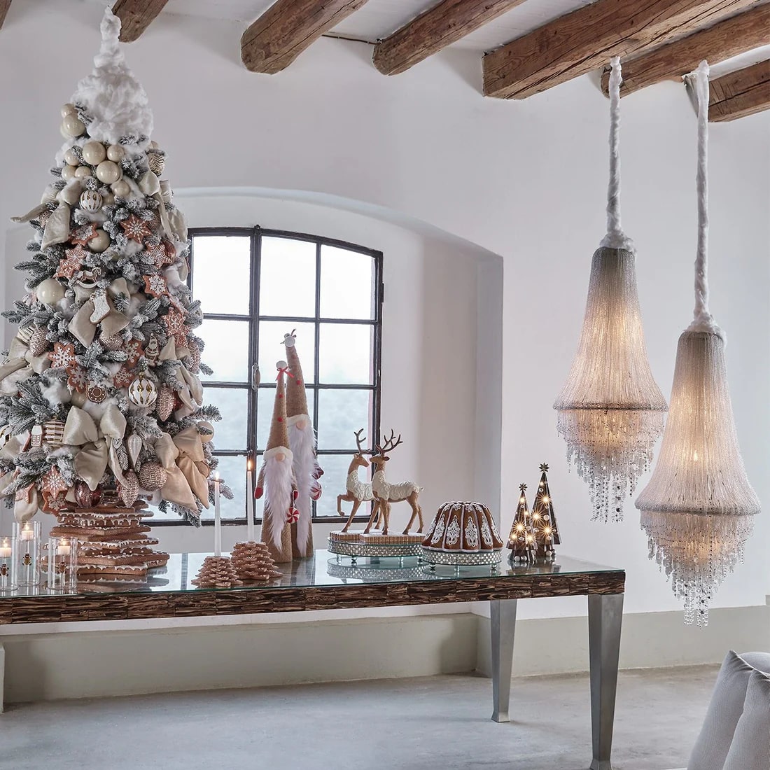 EDG Enzo De Gasperi Decoro Natale Renna Marzapane H 44 Cm L 27 cm L 11 Cm Hazelnut 1 Pz